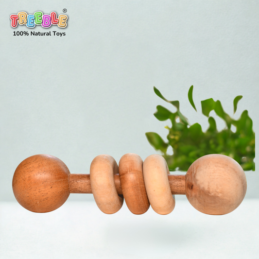 Neem Wood Rattle - Dumbbell Shape