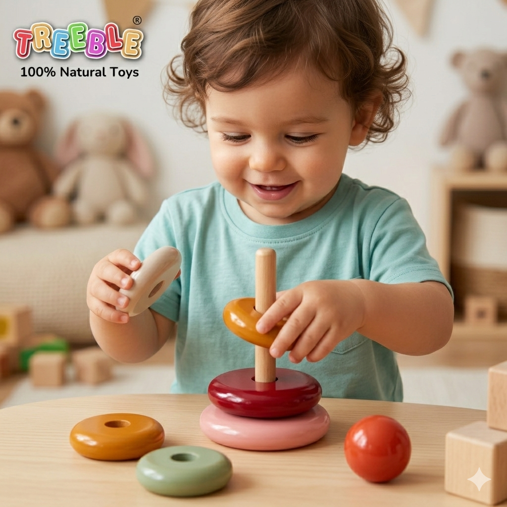 Treeble Wooden Premium Ring Stacker Toy