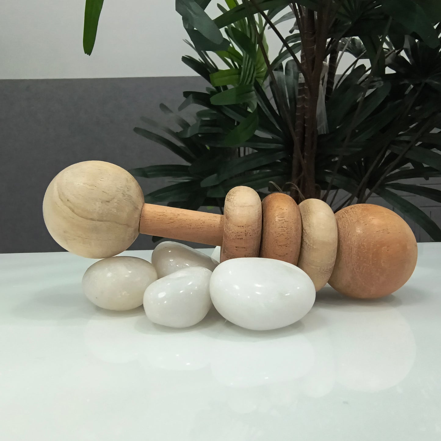Neem Wood Rattle - Dumbbell Shape