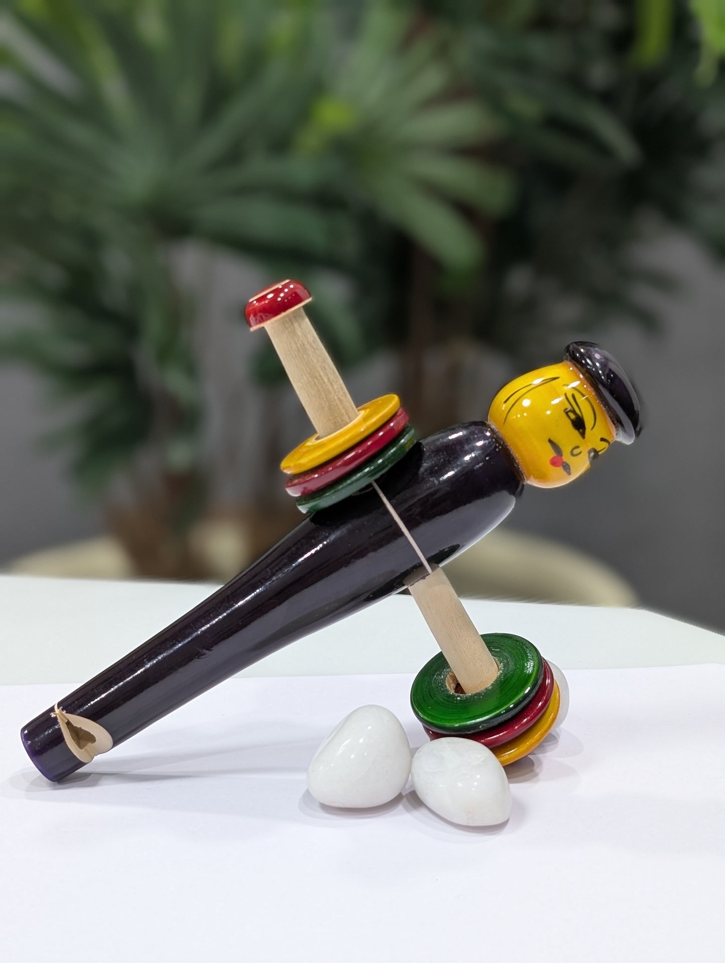 Lacquer Rattle with Rings and Whistle