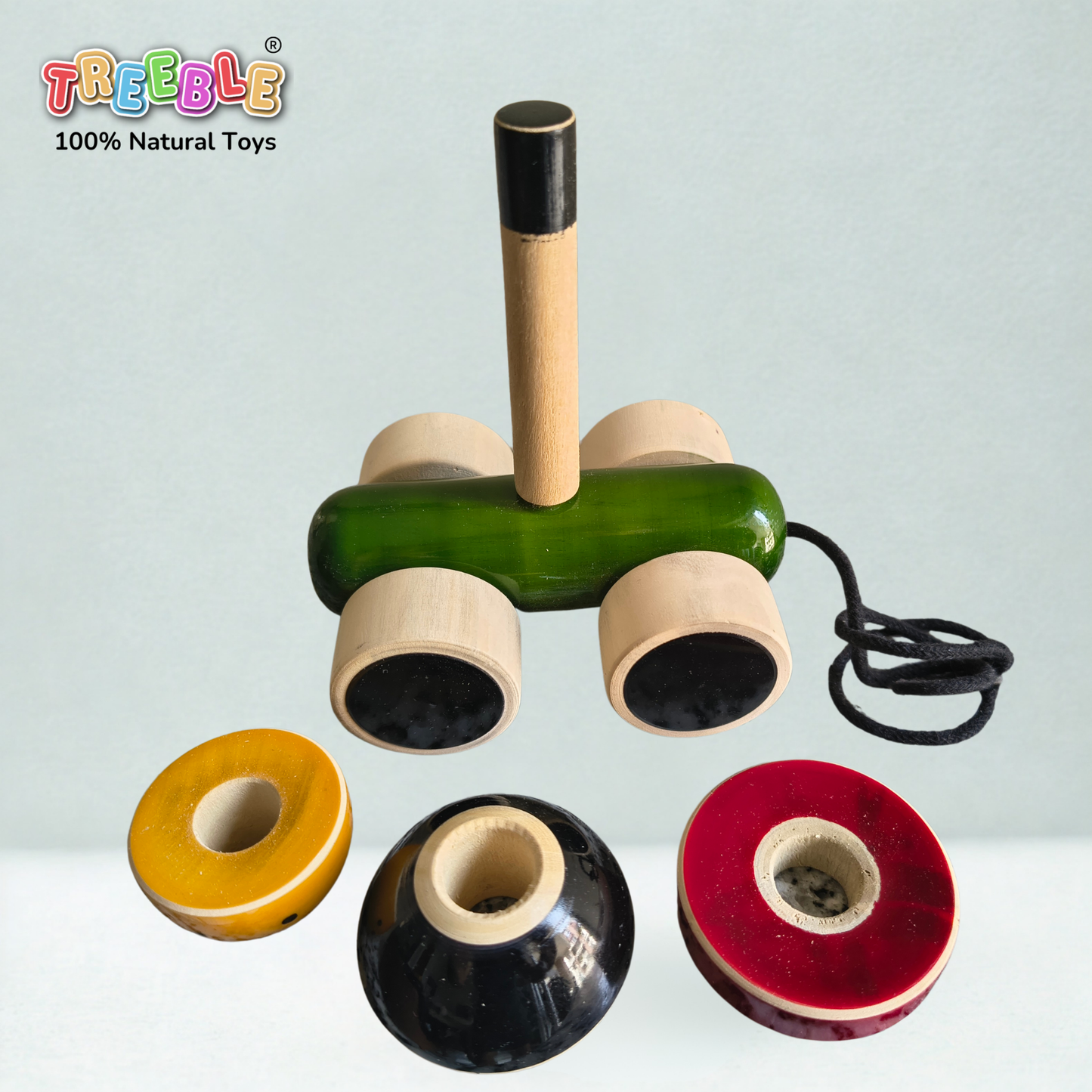 Treeble Wooden Toby Car with Stacking Blocks