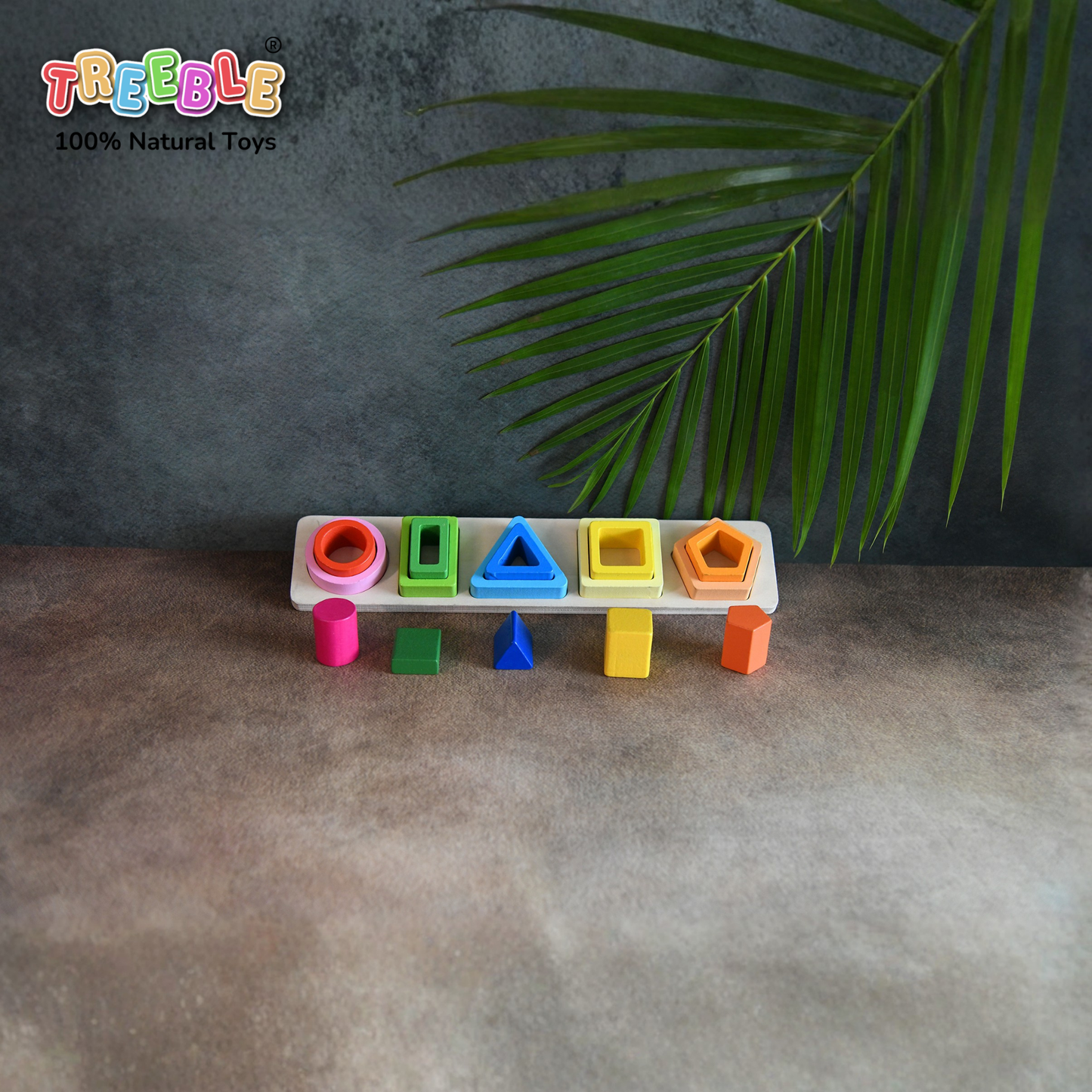 Wooden 3D Geometric Shape Puzzle