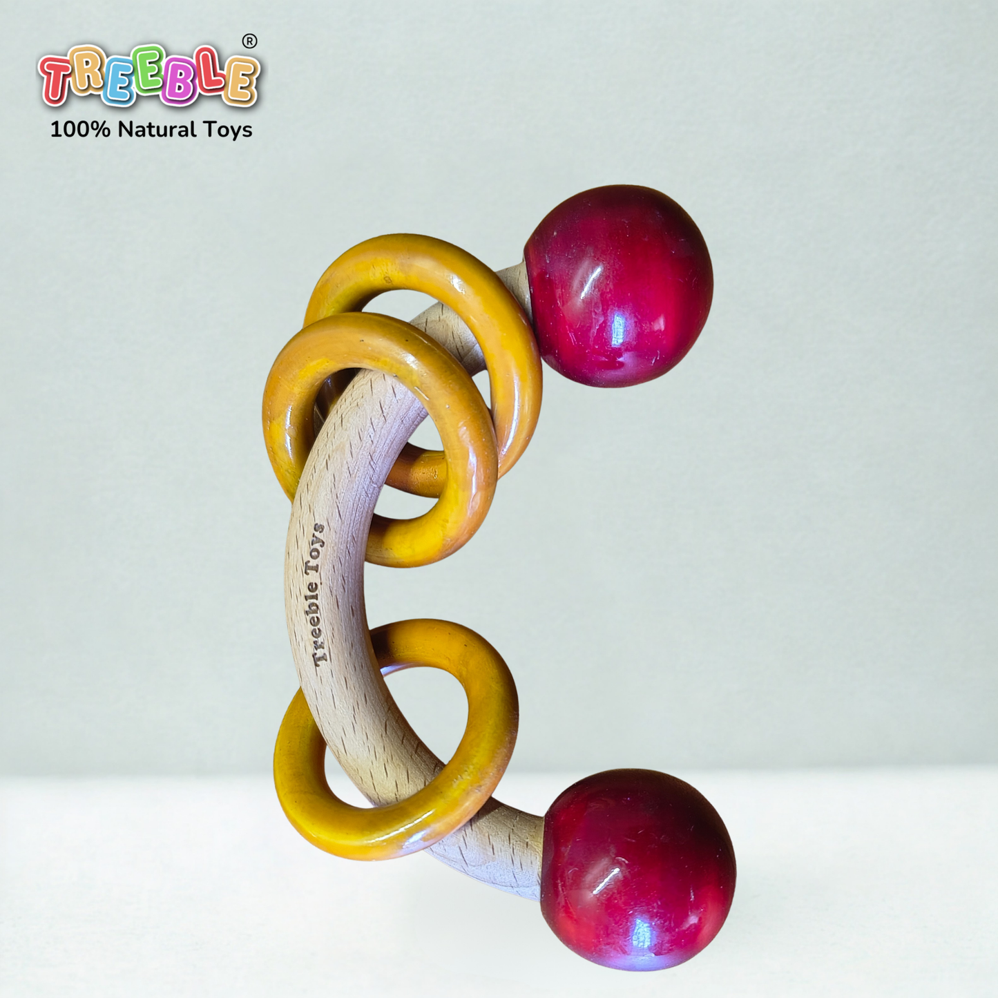 Curvy Rattle with 3 Rings