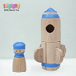 Wooden Rocket Toy With Peg Doll