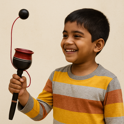 Wooden Cup and Ball Game