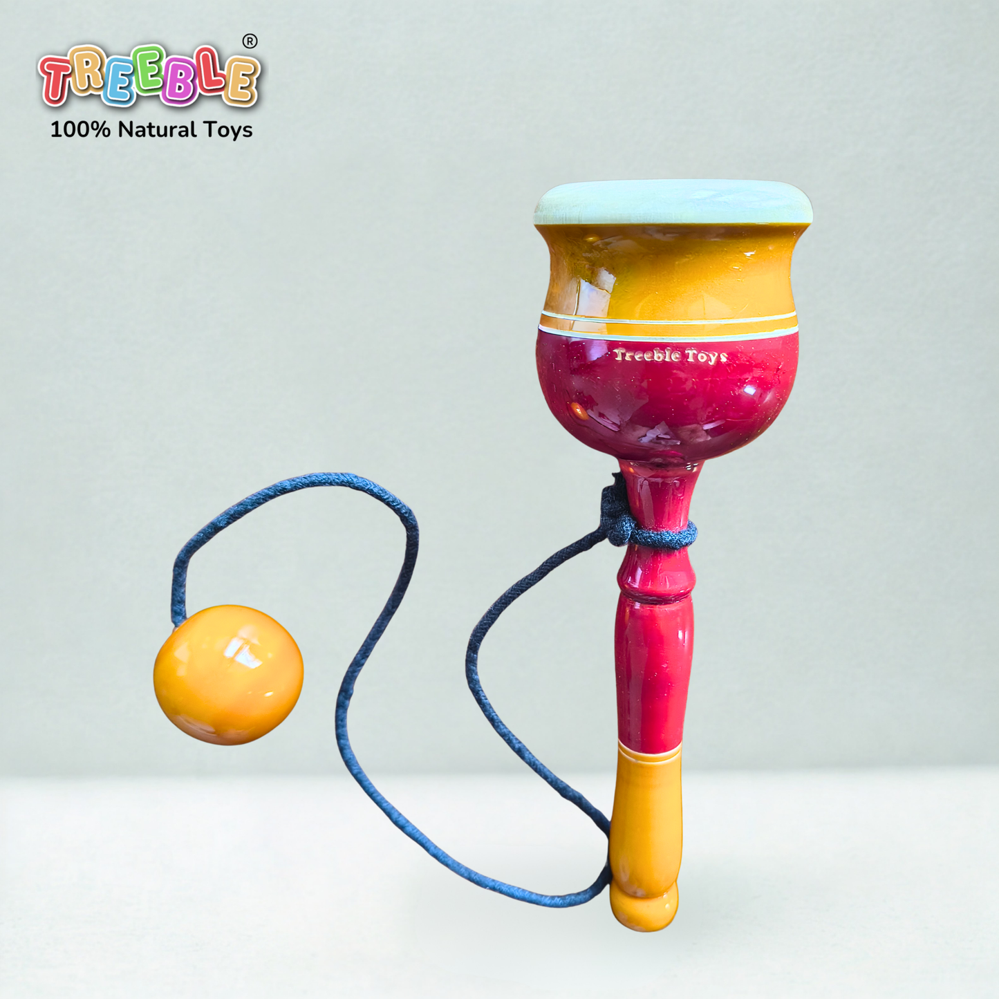 Wooden Cup and Ball Skill Game