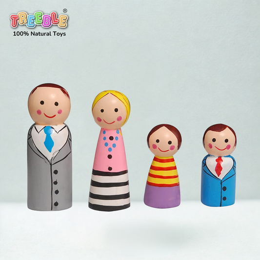 Wooden Peg Doll Family Set 2