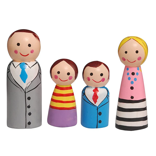 Wooden Peg Doll Family Set 2
