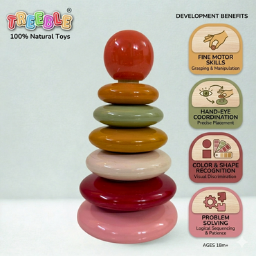 Treeble Wooden Premium Ring Stacker Toy