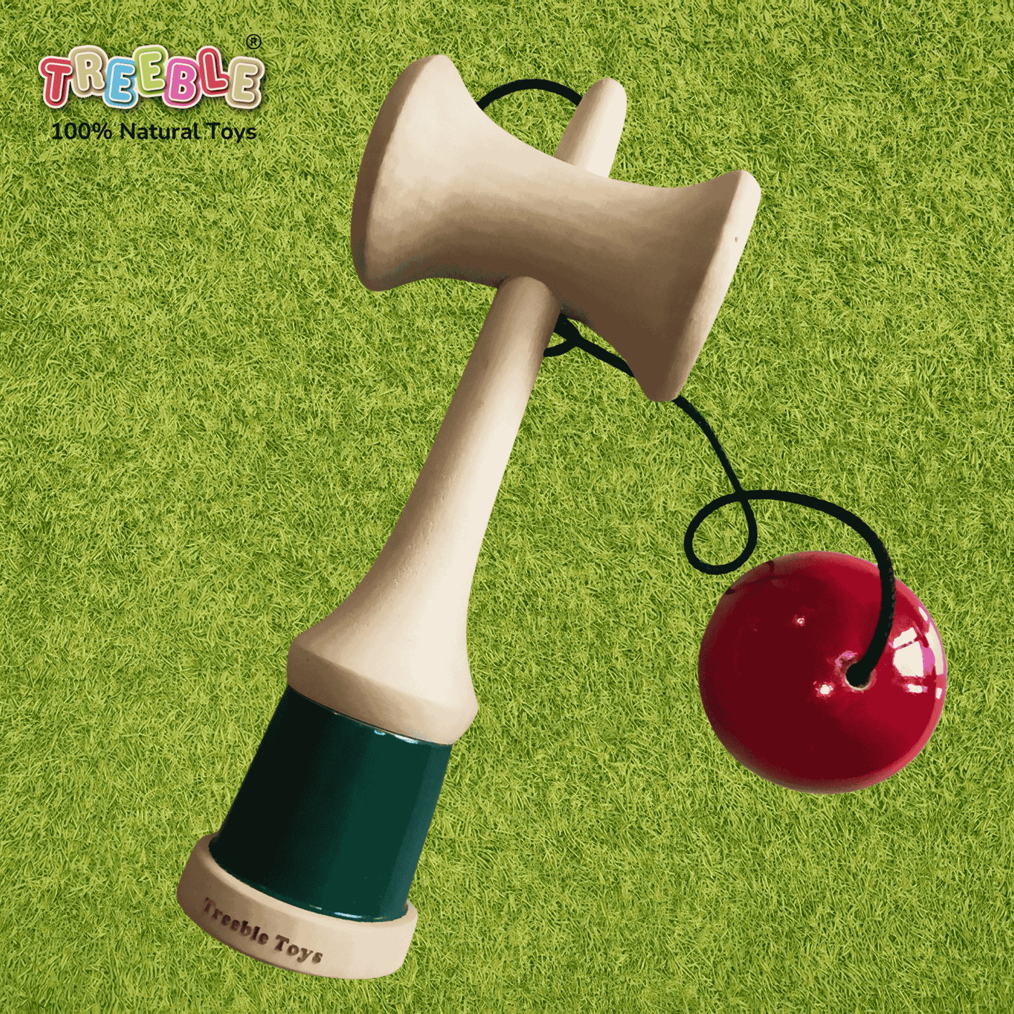 Treeble Wooden Japanese Kendama Ball Toss Skill Game