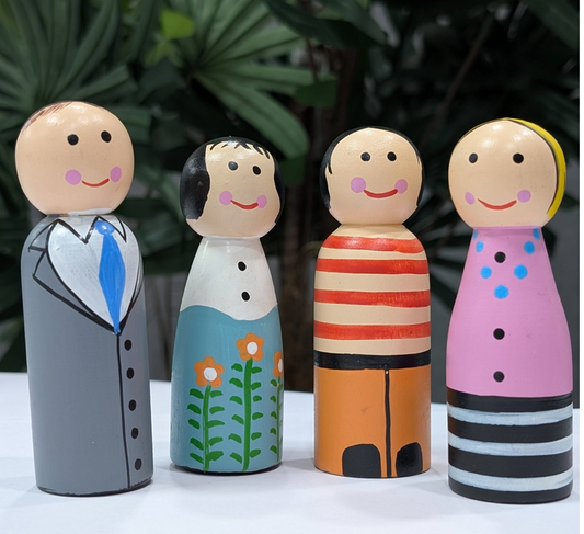 Wooden Peg Doll Family Set (Large)