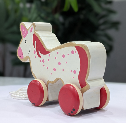 Wooden Pull Along Toy - Unicorn