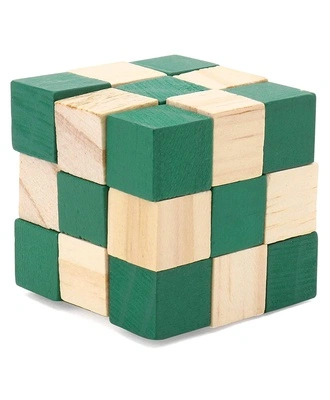 Wooden Snake Brainstorming Puzzle Cube Game Toy (3x3x3 inches) – Fun Brain Teaser for Kids (8+ years) and Adults