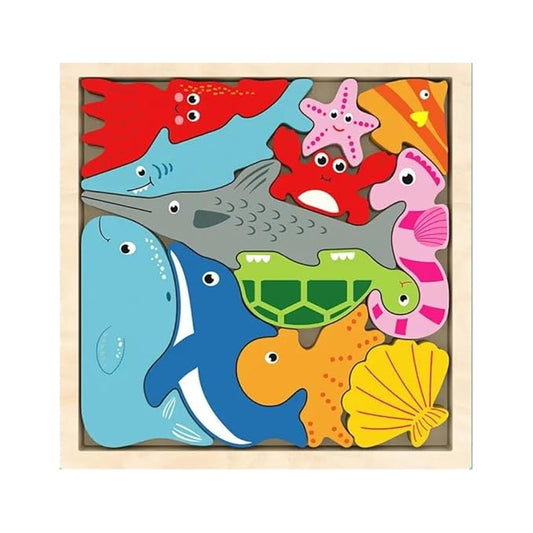 Tray 3D Shape Puzzle - Multi Shapes & Colors