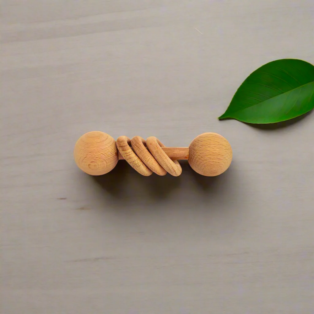 Neem Wood Rattle- Dumbbell Shape
