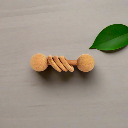 Neem Wood Rattle- Dumbbell Shape